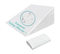 Mistuki Housse de coussin matelassée imperméable triangulaire inclinée (61 x 63,5 x 30,5 cm) avec poche et fermeture éclair uniquement, housse de rechange lavable en machine