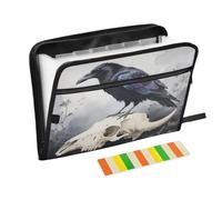 Misty Crow Organiseur de fichiers accordéon 13 poches extensible avec étiquettes, reçus et documents Noir/violet