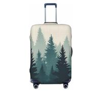 Misty Forest Housse de protection élastique pour valise de voyage Motif rayures, Noir , S