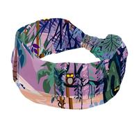 Misty Forest Purple Bandeau élastique large antidérapant pour femme Évacuation de l'humidité Pour yoga, gym, course à pied, fitness, sport