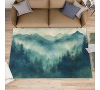 Misty Forest Tapis de salon - 160 x 200 cm - Grand tapis oriental lavable et antidérapant et doux pour décoration d'intérieur