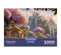 Misty Mountain Waterfalls 1000 Pièces Carton Premium Coffret De Puzzles Fantasy Waterfall Cottage Stimulant Et Éducatif Défi Unique Puzzles As Birthday Gifts 70x50cm/1000pcs