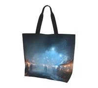 Misty Night Market Light Sac à bandoulière réutilisable robuste et durable pour les trajets quotidiens