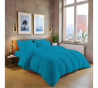 MistyMorning Ensemble de housse de couette unie, literie et linge de lit de qualité douce et premium, coton égyptien avec un nombre de fils de 200. (Teal, King)