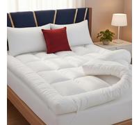 MistyMorning Surmatelas en microfibre ultra douce hypoallergénique avec sangles élastiques - Protection anti-acariens pour lit double 10 cm - Qualité hôtelière (135 x 190 + 10 cm)