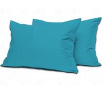 MistyMorning Taies d'oreiller Lot de 2 Literie et Linge Doux et de Qualité Premium, Coton Égyptien 200 Fils, Respirant et Fermeture Enveloppe en Taille Standard (50x75+15 cm) (Sarcelle, Lot de 2)