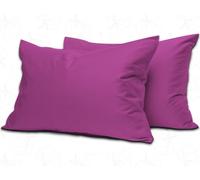 MistyMorning Taies d'oreiller Lot de 2 Literie et Linge Doux et de Qualité Premium, Coton Égyptien 200 Fils, Respirant et Fermeture Enveloppe en Taille Standard (50x75+15 cm) (Violet, Lot de 2)