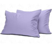 MistyMorning Taies d'oreiller Lot de 2 Literie et Linge Doux et de Qualité Premium, Coton Égyptien 200 Fils, Respirant et Fermeture Enveloppe en Taille Standard (50x75+15 cm) (Lilas, Lot de 2)