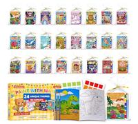 MISUMISO Lot de 24 livres de coloriage à l'eau pour enfants de 4 à 8 ans, kits de cadeaux avec pinceaux, sacs à friandises d'anniversaire, prix en ctivités artistiques et artisanales