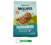 Misura Privolat Biscotti Lot de 8 biscuits sans lait ni œufs - avec pépites de chocolat 290 g + porte-clés Beni Culinari