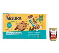 Misura Privolat Biscuits avec céréales et gouttes de chocolat, sans lait, sans lactose et sans œufs, paquet de 280 g + boîte italienne Gourmet Polpa di Pomodoro 400 g