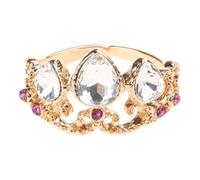 MISUVRSE Anneaux en métal avec zircon incrusté de diamants - Couronne ouverte - Accessoires de voyage pour filles - Pour Noël et anniversaire de mariage, Métal