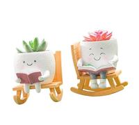 MISUVRSE Balançoire Pots de fleurs avec visages souriants, balançoire créative, plantes succulentes, pots de fleurs, abris de jardin, décoration, pot de plantes succulentes