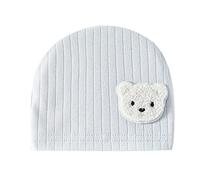 MISUVRSE Bonnet pour bébé nouveau-né sans bord avec motif ours de dessin animé pour garçons et filles - Chapeau de tête de mort en coton pour nouveau-nés - Cadeau de fête prénatale - Coiffe pour fille