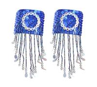 MISUVRSE Brassard de danse du ventre à franges scintillantes avec paillettes dorées et pompons scintillants, taille unique