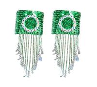 MISUVRSE Brassard de danse du ventre à franges scintillantes avec paillettes dorées et pompons scintillants, taille unique