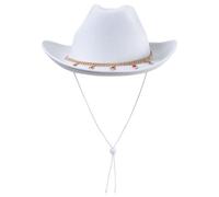MISUVRSE Chapeau de cowboy avec chaîne champignon pour enterrement de vie de jeune fille Disco Chapeau de cowboy disco pour acteur, actrice, boîte de nuit
