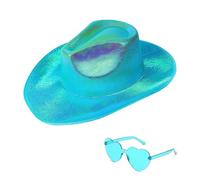 MISUVRSE Chapeau de cowboy Western Fantasy Lunettes de soleil pour enterrement de vie de jeune fille Carnaval Sois le centre de l'attention
