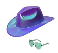 MISUVRSE Chapeau de cowboy Western Fantasy Lunettes de soleil pour enterrement de vie de jeune fille Carnaval Sois le centre de l'attention