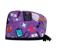 MISUVRSE Chapeau d'infirmière pour médecin, bonnet médical rond respirant pour salon de beauté, hôpital, turban de travail d'infirmière, C, Taille unique