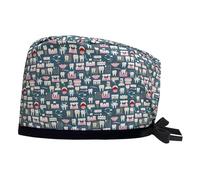 MISUVRSE Chapeau d'infirmière pour médecin, bonnet médical rond respirant pour salon de beauté, hôpital, turban de travail d'infirmière, G, Taille unique