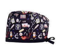 MISUVRSE Chapeau d'infirmière pour médecin, bonnet médical rond respirant pour salon de beauté, hôpital, turban de travail d'infirmière, D, Taille unique