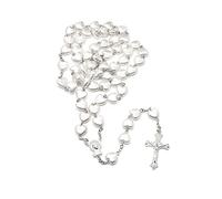 MISUVRSE Chapelet catholique en porcelaine avec perles en forme de cœur faites à la main