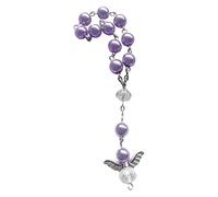 MISUVRSE Chapelet pour filles et femmes avec breloque pour baptême catholique, Alliage + cristal + acrylique