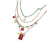 MISUVRSE Collection de chaînes tressées colorées fabriquées par des artisans, choix de breloques interchangeables, ensemble de colliers à plusieurs rangs