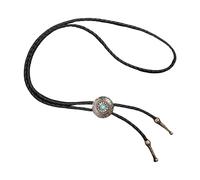 MISUVRSE Cravate de ceinture tressée Western Shoestring avec pendentif en pierre gravée pour femme et homme, Q, taille unique