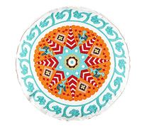 MISUVRSE Grand coussin de sol rond marocain hippie pour housse Motif ethnique brodé Coussin Pouf C