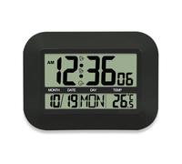 MISUVRSE Horloge calendrier numérique avec température hebdomadaire, plusieurs fuseaux horaires, fonction d'alarme pour bureau, salon, bureau, réception, horloge et moniteur de température