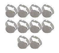 MISUVRSE Lot de 10 Anneaux Réglables Base Vierge en Acier Inoxydable Vierges Individualisés pour La Fabrication De Bijoux Uniques Base Réglable