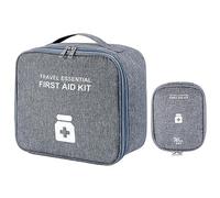 MISUVRSE Lot de 2 sacs de grande capacité portables pour soignants, voyage, pharmacie pour la maison, le bureau, l'extérieur, sac portable de grande capacité, gris, Taille unique
