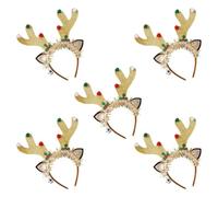 MISUVRSE Lot de 5 bandeaux de Noël avec lumières LED Flocon de neige lumineux Décoration de vacances 2024 pour filles femmes Nouvel An