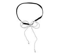 MISUVRSE Magnifique bracelet de cheville avec perles d'imitation, nœud papillon, chaîne de jambe, bande élastique pour les pieds, bijoux tendance