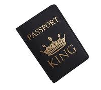 MISUVRSE Porte-cartes Combo en cuir PU pour passeports anti-poussière pour femmes hommes accessoires de voyage, Noir , 10x14 cm