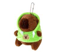 MISUVRSE Porte-clés en forme d'animal en peluche - Décoration pour sac à dos - Cadeau pour filles et femmes - Porte-clés Capybara, Vert, capybara head sweats