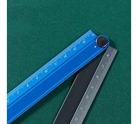 MISUVRSE règle Pliable en Alliage d'aluminium règle de Papeterie en métal Pliante Simple Outil de Mesure Bleu & Noir & Noir 30 cm