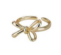 MISUVRSE Ruban Bowknot Anneaux Nœud Papillon Ouvert Argenté/Or Réglable Enroulé Ouvert Personnalité Rétro Décorations Vêtement Quotidien Bijoux, comme décrit