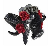 MISUVRSE Serre-tête avec cornes de diable - Antelope - Halloween - Coiffe gothique - Tête de mort - Cornes du diable