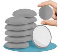 Misuyue 10pcs Butee de Stop Porte Murale 50 x 10mm - Arret de Porte Adhesive - Butées de Poignée élastiques Silicone pour Protection Poignee porte Murs et Meubles - Gris