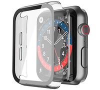 Misxi Lot de 2 Coques rigides Transparentes avec Protection d'écran en Verre Compatible avec Apple Watch Series SE 2 (2024) / SE/Series 6 / Série 5 / Series 4 40 mm