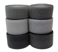 mit Haken und Schleifen, Ruban adhésif à coudre à crochets et boucles, 3.8 à 10cm de largeur, 2m de longueur, gris, 2 pièces for vêtements, chaussures, sacs, bricolage(Grey,10cm x 2m)