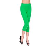 MITAAMI Legging Court pour Femme 3/4 Longueur Pantalon élastique Taille Moyenne décontracté Coton Extensible Pantalon Dames Course Gym Fitness Grande Vert Taille 44
