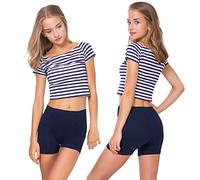 MITAAMI - Short de Yoga/Sport - Coton très Doux/Extensible - Tailles 36 à 50 - PSL5 - Bleu Marine - 42