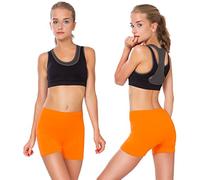 MITAAMI - Short de Yoga/Sport - Coton très Doux/Extensible - Tailles 36 à 50 - PSL5 - Orange - 38