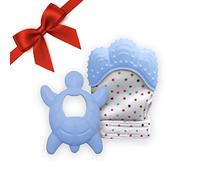 Mitaine de Dentition Liname pour Bébés avec Jouet de Dentition BONUS - Gant de Dentition sûr (sans BPA), Lavable et Durable (Teething Mitten)