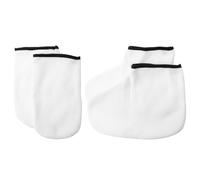 Mitaine de Soin 2 Paires Polyester Tricoté pour Spa Paraffine | Moufles Main et Couvre-pieds, Usage Salon Professionnel, Blanc, Maintien Thermique, Mise en Place Facile
