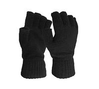 Mitaine Femme Chaude Polaire En Cuir Long demi-doigts en laine tricotés chauds de couleur unie pour hommes et femmes Mitaines Longues Femme Hiver Laine Homme (C, One Size)